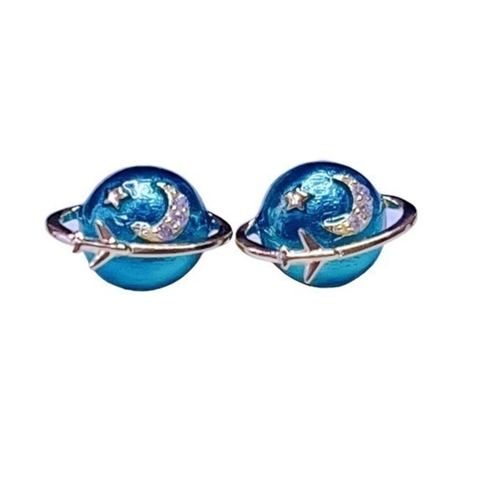 18k Gold Vermeil moon stars & earth and stud earrings